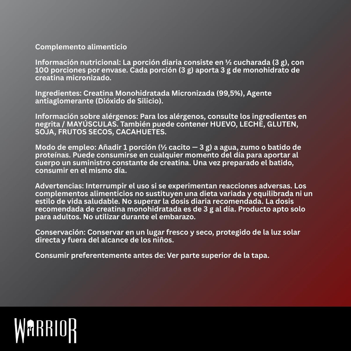 Monohidrato De Creatina En Polvo  300G (100 Raciones) - Micronizado Para Facilitar La Mezcla Y El Consumo - Mejora El Rendimiento Físico/Recuperación - Sin Gominolas Ni Comprimidos (Sin Sabor)