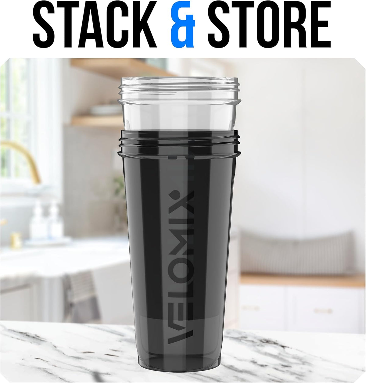 -2 Pack- 28 Oz Protein Shaker Bottles for Protein Mixes - 2X Wire Whisk | Leak Proof Shaker Cups for Protein Shakes | Protein Shaker Bottle Pack (Black/Transparent)