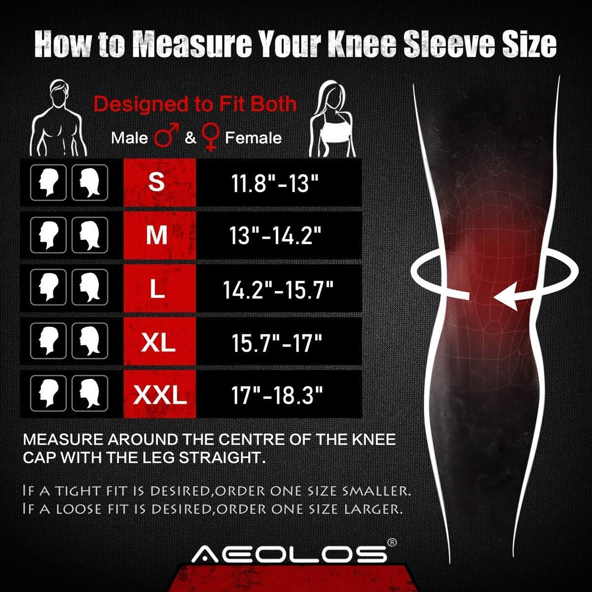Knee Sleeves (1 Pair)，7Mm Compression Knee Braces for Heavy-Lifting,Squats,Gym and Other Sports (Medium, Black)