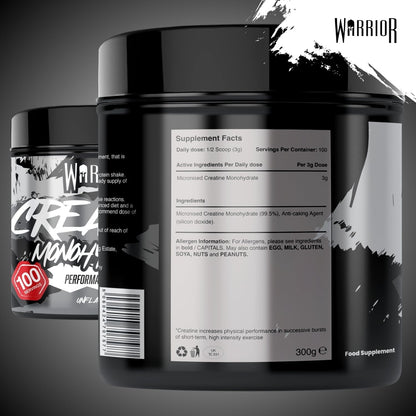 Monohidrato De Creatina En Polvo  300G (100 Raciones) - Micronizado Para Facilitar La Mezcla Y El Consumo - Mejora El Rendimiento Físico/Recuperación - Sin Gominolas Ni Comprimidos (Sin Sabor)