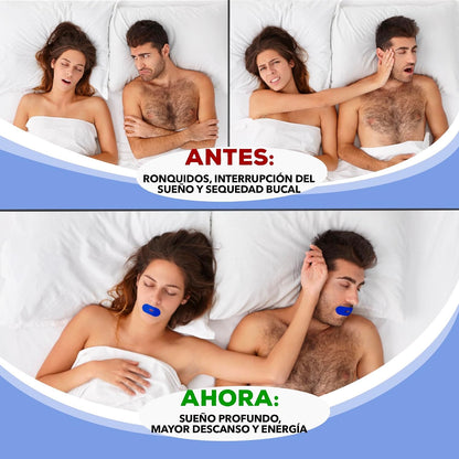 PACK 60 TIRAS BUCALES Para Dormir. Mouth Tape for Sleeping. Cinta Bucal Antironquidos. Tapa Bocas Para No Roncar. Tape Bucal. Cinta Boca Para Dormir. Parches Boca Cerrada. (Azul Con Orificio)