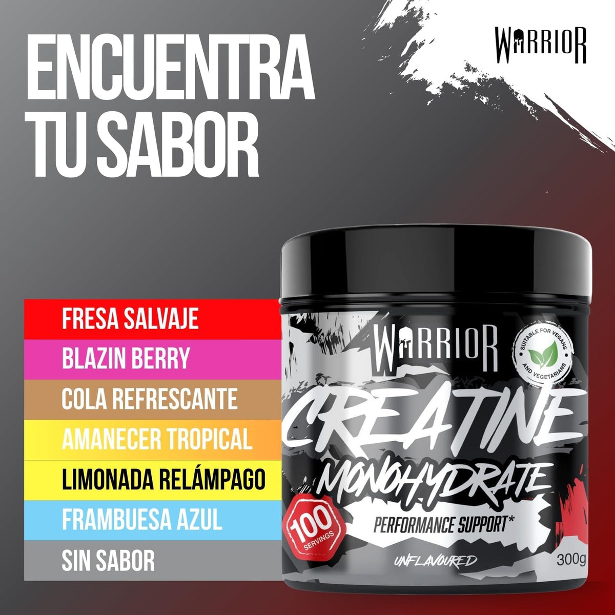 Monohidrato De Creatina En Polvo  300G (100 Raciones) - Micronizado Para Facilitar La Mezcla Y El Consumo - Mejora El Rendimiento Físico/Recuperación - Sin Gominolas Ni Comprimidos (Sin Sabor)