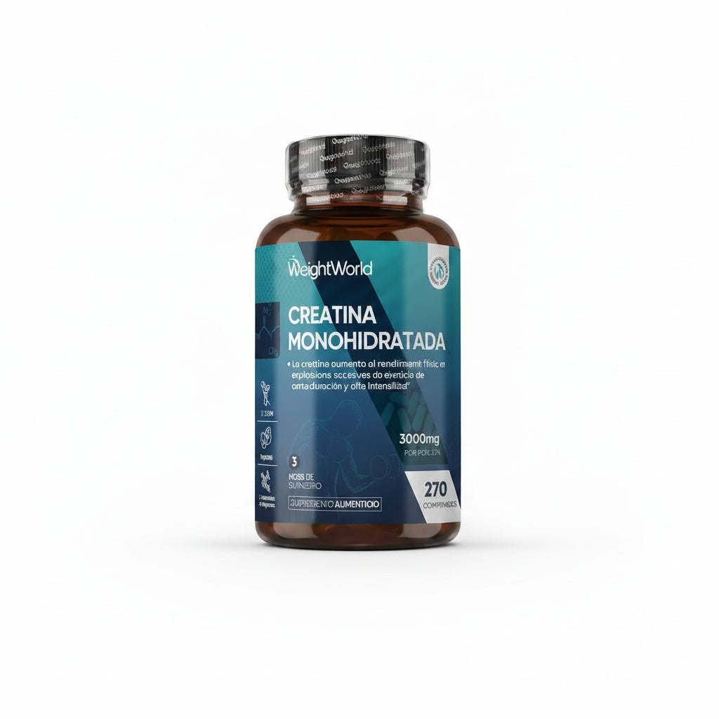 Creatina Monohidratada 3000Mg, 270 Comprimidos, 3 Meses De Suministro - Suplemento Deportivo Apto Para Veganos, 3 Comprimidos Al Día, Sin OGM Ni Estearato De Magnesio