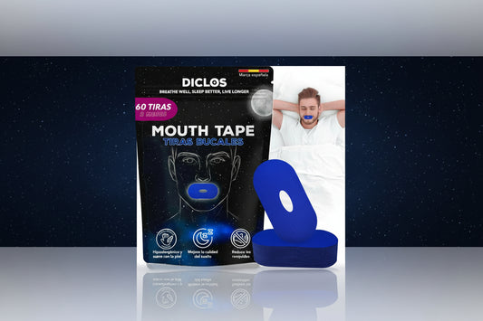 PACK 60 TIRAS BUCALES Para Dormir. Mouth Tape for Sleeping. Cinta Bucal Antironquidos. Tapa Bocas Para No Roncar. Tape Bucal. Cinta Boca Para Dormir. Parches Boca Cerrada. (Azul Con Orificio)