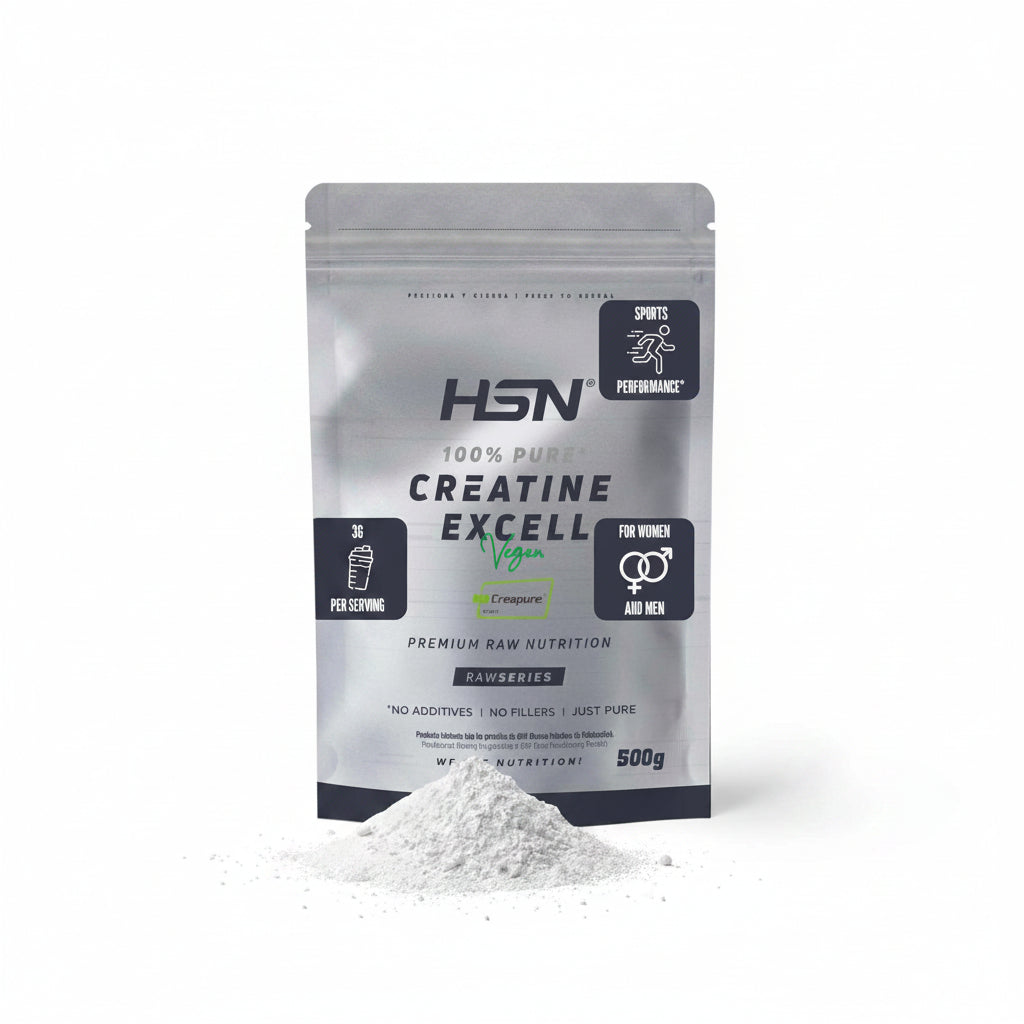 HSN Creatina Excell 100% Creapure® En Polvo - Sin Sabor 500 G | 100% Puro Monohidrato De Creatina Sin Añadidos. Libre De DCD O DHT. No Incluye Dosificador.