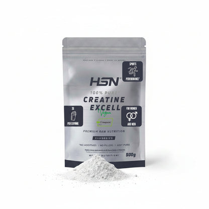 HSN Creatina Excell 100% Creapure® En Polvo - Sin Sabor 500 G | 100% Puro Monohidrato De Creatina Sin Añadidos. Libre De DCD O DHT. No Incluye Dosificador.
