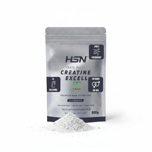 HSN Creatina Excell 100% Creapure® En Polvo - Sin Sabor 500 G | 100% Puro Monohidrato De Creatina Sin Añadidos. Libre De DCD O DHT. No Incluye Dosificador.