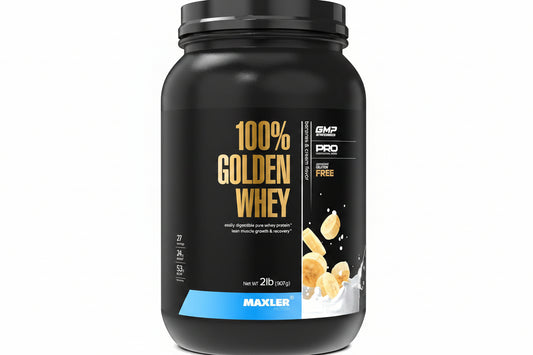 100% Golden Whey Protein - 24G of Protein per Serving - Whey Protein Powder for Pre Post Workout - Fast-Absorbing Whey Concentrate, Isolate & Hydrolysate Blend - Bananas & Cream 2 Lb