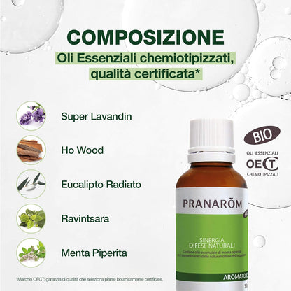 PRANAROM - Aromaforce - Solución Defensas Naturales - Sinergia De Aceites Esenciales 100% Bio - Mantenimiento De La Inmunidad - 30Ml