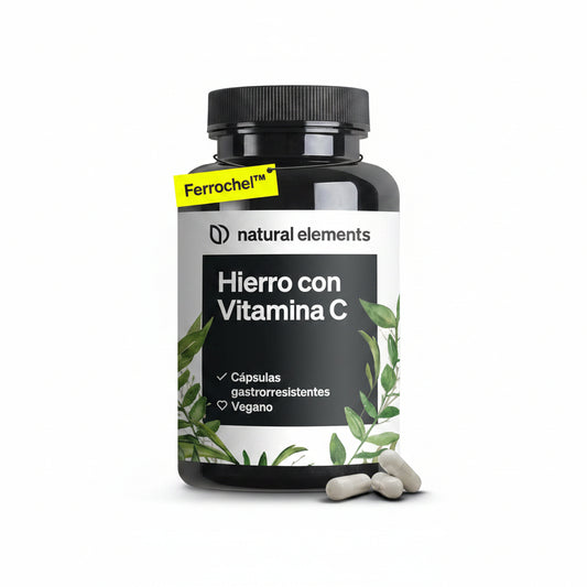 Ferrochel™ Hierro Con Vitamina C (42Mg) - 180 Cápsulas Gastrorresistentes - 20Mg De Bisglicinato De Hierro (Quelato De Hierro) - Materia Prima De Primera Calidad - Probado En Laboratorio Y Vegano