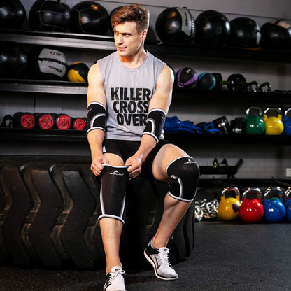 Knee Sleeves (1 Pair)，7Mm Compression Knee Braces for Heavy-Lifting,Squats,Gym and Other Sports (Medium, Black)
