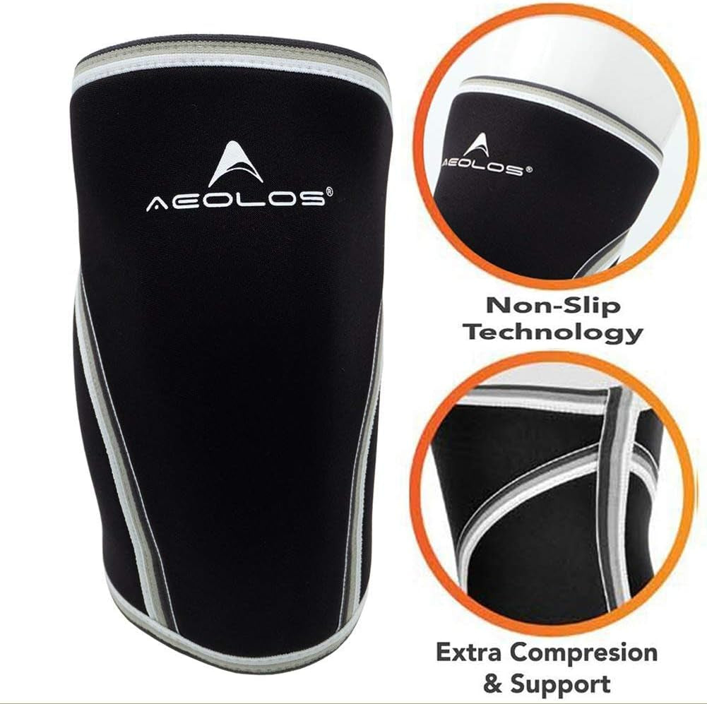 Knee Sleeves (1 Pair)，7Mm Compression Knee Braces for Heavy-Lifting,Squats,Gym and Other Sports (Medium, Black)